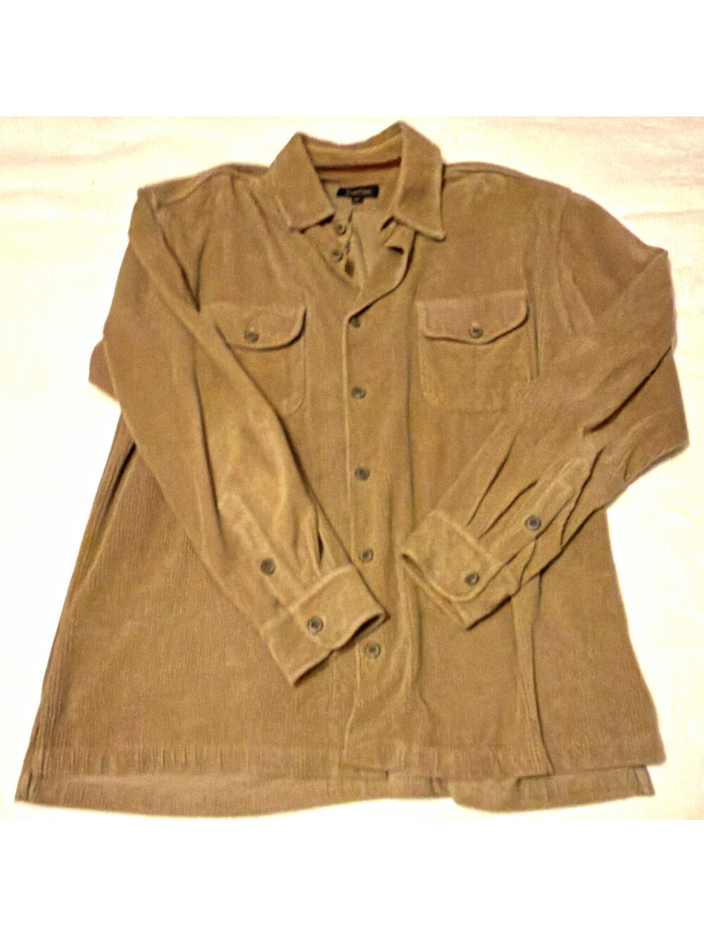 True Grit Men's L Brown Button-Front Corduroy Pockets Mid-Length Made in USA